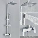 GobekUsa Black Rainfall Shower Faucet Set with Bathtub Tap and Height Adjust Shower Mixer