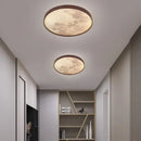 GobekUsa LED Moon Wood Ceiling Light 26/34CM Walnut Decor - Bedroom Living Room Home Illumination