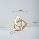 GobekUsa Geometric Cross Square Ring Sculpture White - Home Decor Ornament