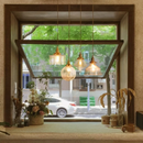 GobekUsa Clear Glass Copper LED Pendant Lamp for Home Decor & Lighting