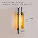 GobekUsa E27 Glass Wall Light in Smoke Gray Amber Milky White Green for Bedroom Living Room