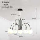GobekUsa Glass Ball Pendant Chandelier with LED for Dining Living Bar Kitchen Island