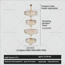 GobekUsa Crystal Duplex Chandelier: New Light Luxury Post-Modern Hall Lighting for High Living Room
