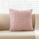 GobekUsa Cream Style Elastic Puff Plaid Cushion Cover 45*45CM Home Decor