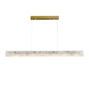 GobekUsa Art Deco Marble Steel Chandelier: Modern LED Black Gold Lighting for Dinning Room