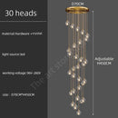 GobekUsa Crystal Stainless Steel Staircase LED Chandelier for Modern Luxury Interiors