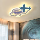 GobekUsa Blue Sky Airplane Chandelier: Kids Study Room Decoration & Dimmable Indoor Lighting