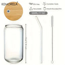 GobekUsa 17oz Glass Tumbler Cups with Glass Straw - Set of 1/2/4