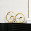 GobekUsa Golden Circle Hollowed-out Ornaments: Home Decor Figurines