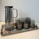 GobekUsa Gray Glass Water Pitcher with Handle Large-capacity Tea Pot Juice Jug