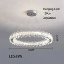 GobekUsa Crystal LED Ceiling Chandelier: Modern Dimmable Lighting Fixture for Stylish Home Decor