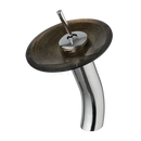 GobekUsa Glass Rocker Handle Basin Faucet, Waterfall Mixer Taps, Chrome Finish