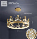 GobekUsa Crown Crystal Chandelier Pendant Light for Bedroom and Living Room Decor