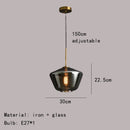 GobekUsa Gray Amber Glass Pendant Lamp for Home and Office Lighting