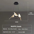 GobekUsa LED Magpie Bird Pendant Light Chandelier - Modern Decor for Living & Dining Room