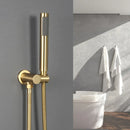 GobekUsa Brushed Gold Brass Hand Shower with Stainless Steel Hose - Wall Mount