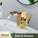 GobekUsa LED Black Waterfall Basin Faucet: Deck Mounted Hydroelectric Mixer Tap