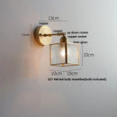 GobekUsa Japanese Style LED Wall Light Clear Glass Pull Chain Switch Bedside Lamp