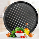 GobekUsa Carbon Steel Perforated Pizza Pan Non Stick Baking Tray with Holes