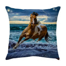 GobekUsa Galloping Horse Pillowcase: Wild Horse Print Linen Cushion Cover for Home Decoration