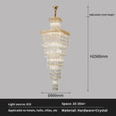 GobekUsa Crystal Hollow Stair Chandelier for Duplex Villa and Hotel Lobby