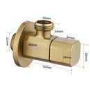 GobekUsa Brushed Gold Corner Valve Water Control for Bathroom Taps