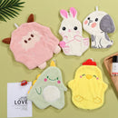 GobekUsa Cartoon Animal Shape Coral Velvet Hand Towel for Kids, Absorbent Kitchen Bathroom Cleaning Towels
