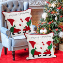 GobekUsa Christmas Patchwork Embroidered Snowflake Pillow Covers 45x45 Red White Home Decor