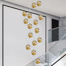 GobekUsa Luminous Glass Ball Pendant Chandeliers for Living Dining Room Decor LED Lighting