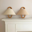 GobekUsa Beech Wood Wall Lamp: Wabi-sabi Style Fabric Art for Living Room, Bedroom, or Porch