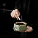 GobekUsa Geometric Green Ceramic Ashtray - Desk Decoration and Smoking Accessory