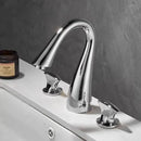 GobekUsa Black & Gold Basin Faucet: 3 Hole Waterfall Bathroom Sink Tap, Total Brass