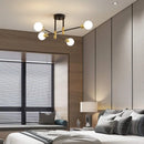 GobekUsa Industrial Sputnik Chandelier Semi Flush Ceiling Light for Kitchen Dining Bedroom