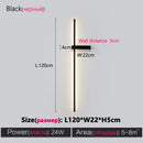 GobekUsa Black Long Strip Wall Lamp - Modern Minimalist Bedroom Living Room TV Wall Light