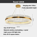 GobekUsa Crystal Ring Chandelier LED Pendant Light Fixture