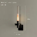 GobekUsa Clear Glass Black Metal Wall Light for Stairs, Aisle, Parlor, Bedroom - 3000K