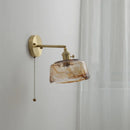 GobekUsa Glass Copper LED Wall Lamp Sconce for Corridor Bedroom Living Room