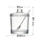 GobekUsa Glass Seasoning Can with Spoon - Spice Jar for Sugar Salt Pepper Powder