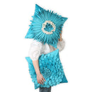 GobekUsa 3D Blue Floral Velvet Cushion Cover 30x50/45x45CM - Small Daisy Sunflower Pillowcase