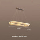 GobekUsa Crystal Chandelier Pendant Lights Dimmable LED Oval Lustre Hang Lamp