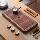 GobekUsa Bamboo Tea Tray Dual Purpose Kung Fu Tea Set Water Storage Tea Board