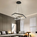 GobekUsa Hexagon Aluminium LED Pendant Light Dimmable Minimalist Chandelier for Living Room Bedroom