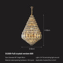 GobekUsa Crystal Pendant Chandelier for Home, Hotel, Restaurant - Luxury Duplex Hall Light