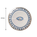GobekUsa Bright Eyes Ceramic Dinner Plate Set, 8" Boho Art Salad Dessert Plate