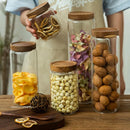 GobekUsa Glass Airtight Canister with Wooden Lid | Versatile Kitchen Storage Solution