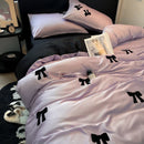 GobekUsa Butterfly Embroidered Ice Silk Bedding Sets - Cooling Duvet Cover Kit