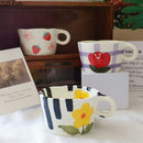 GobekUsa Cartoon Pattern Ceramic Mug Set for Happy Dining and Tea Time