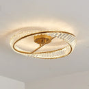 GobekUsa Crystal Rings LED Ceiling Light Dimmable Gold Lustre for Home Decoration