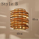 GobekUsa Bamboo Birdnest Pendant Light for Dining Room, Handmade Wicker Lamp for Kitchen Bar & Living Room