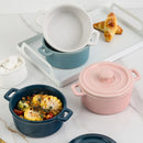 GobekUsa Ceramic Mini Soup and Dessert Bowl with Cover - Multipurpose Cookware for Baby Food, Steaming, and Stewing